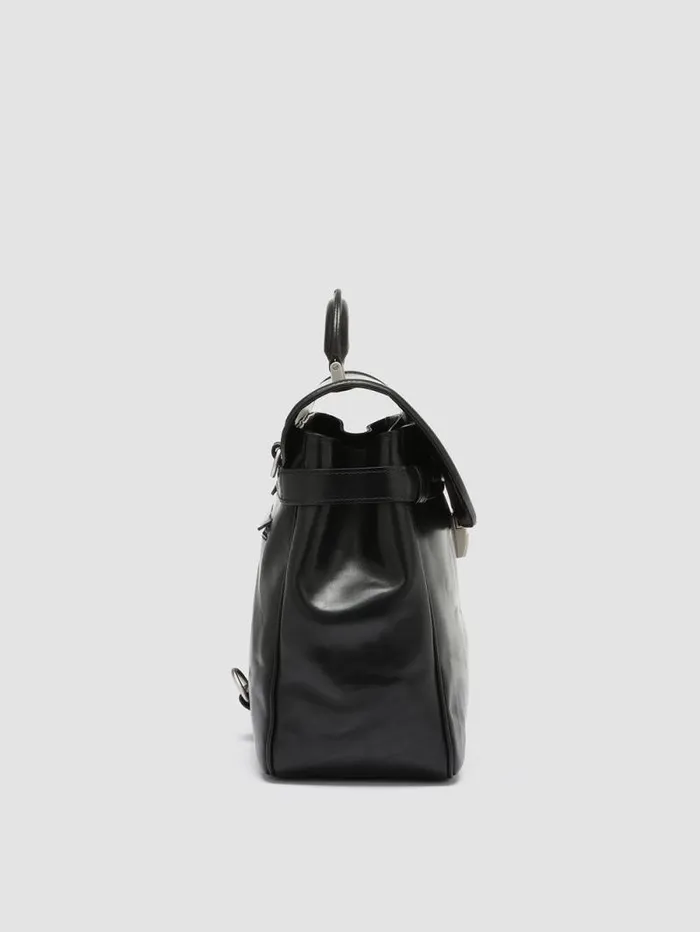 Men Officine Creative Accessories QUENTIN 011 Black Leather Briefcase Men Officine Creative Accessories QUENTIN 011 Black Leather Briefcase