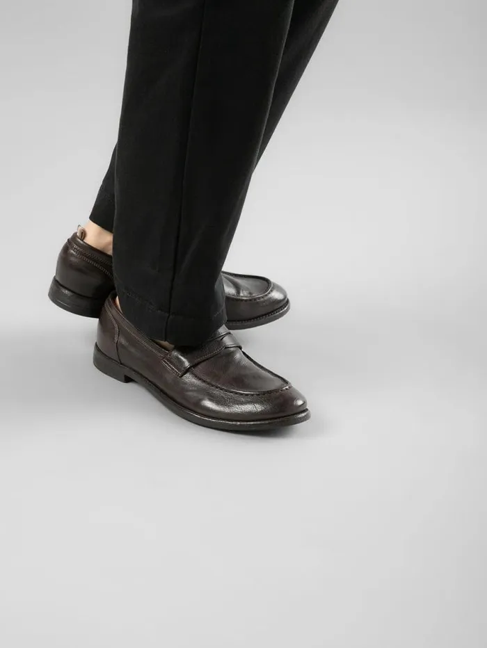 Men Officine Creative Footwear ARC 509 Brown Leather Penny Loafers
