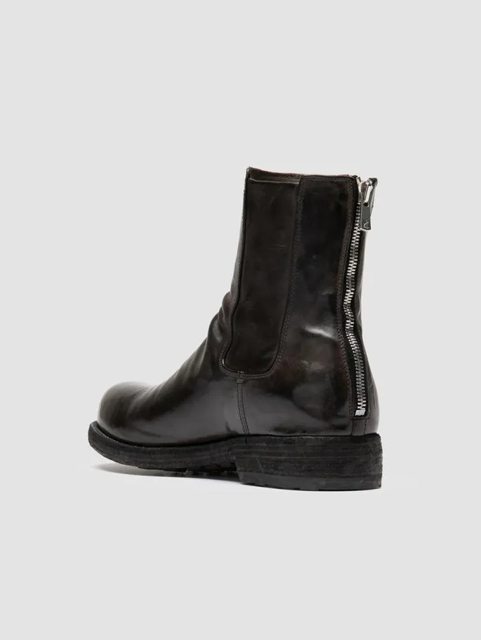 Men Officine Creative Footwear BULLA DD 104 Gray Leather Zipped Boots Men Officine Creative Footwear BULLA DD 104 Gray Leather Zipped Boots