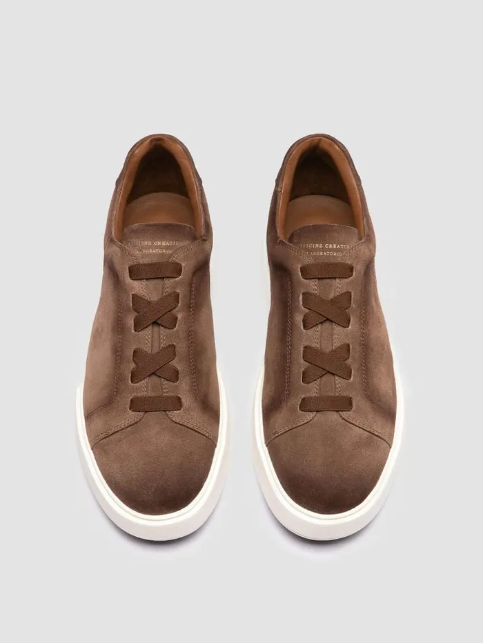 Men Officine Creative Footwear SLOUCH 001 Brown Suede Low Top Sneakers Men Officine Creative Footwear SLOUCH 001 Brown Suede Low Top Sneakers