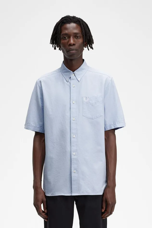 Men Oxford Shirt Light Smoke Fred Perry Shirts
