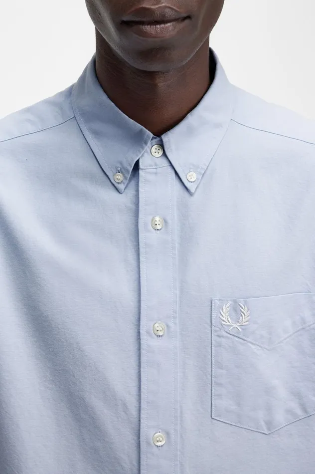 Men Oxford Shirt Light Smoke Fred Perry Shirts