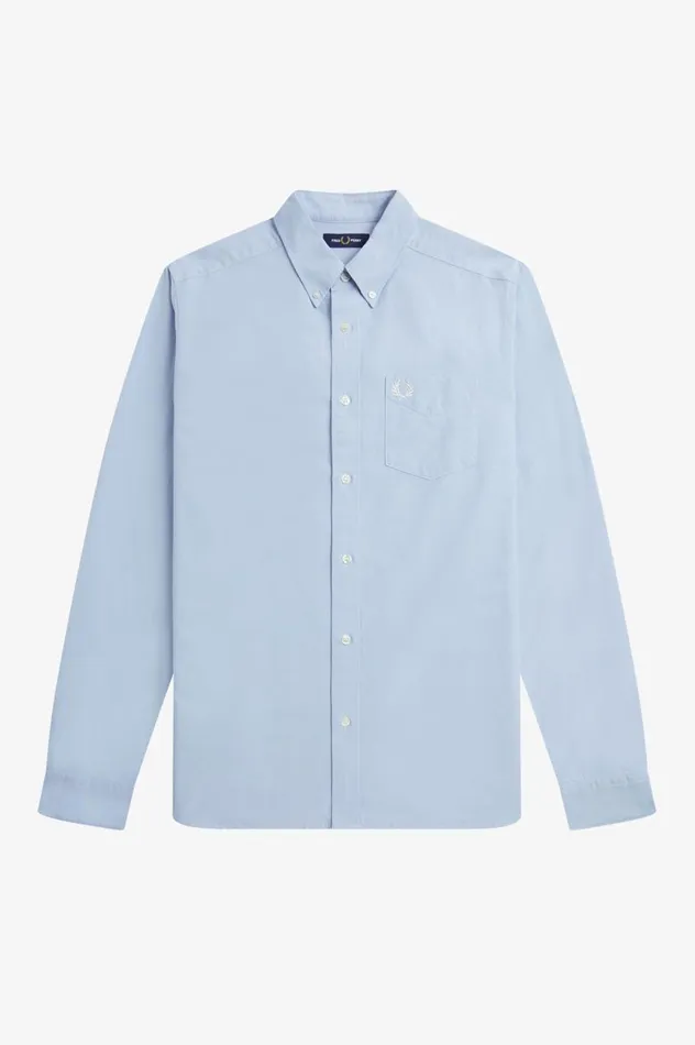 Men Oxford Shirt Light Smoke Fred Perry Shirts