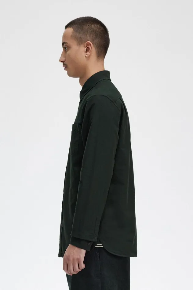 Men Oxford Shirt Night Green Fred Perry Shirts
