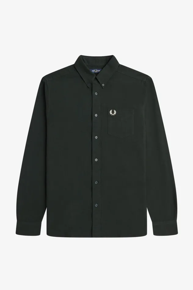 Men Oxford Shirt Night Green Fred Perry Shirts