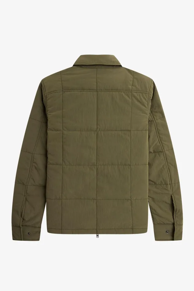 Men Quilted Overshirt Uniform Green Fred Perry Overshirts