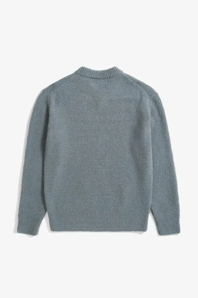 Men Rasmus Relaxed Brushed VNeck Sweater Mouse Grey Norse Projects Knitwear
