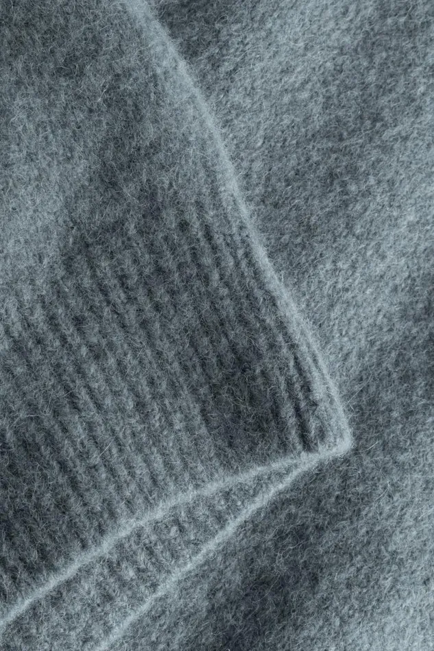 Men Rasmus Relaxed Brushed VNeck Sweater Mouse Grey Norse Projects Knitwear