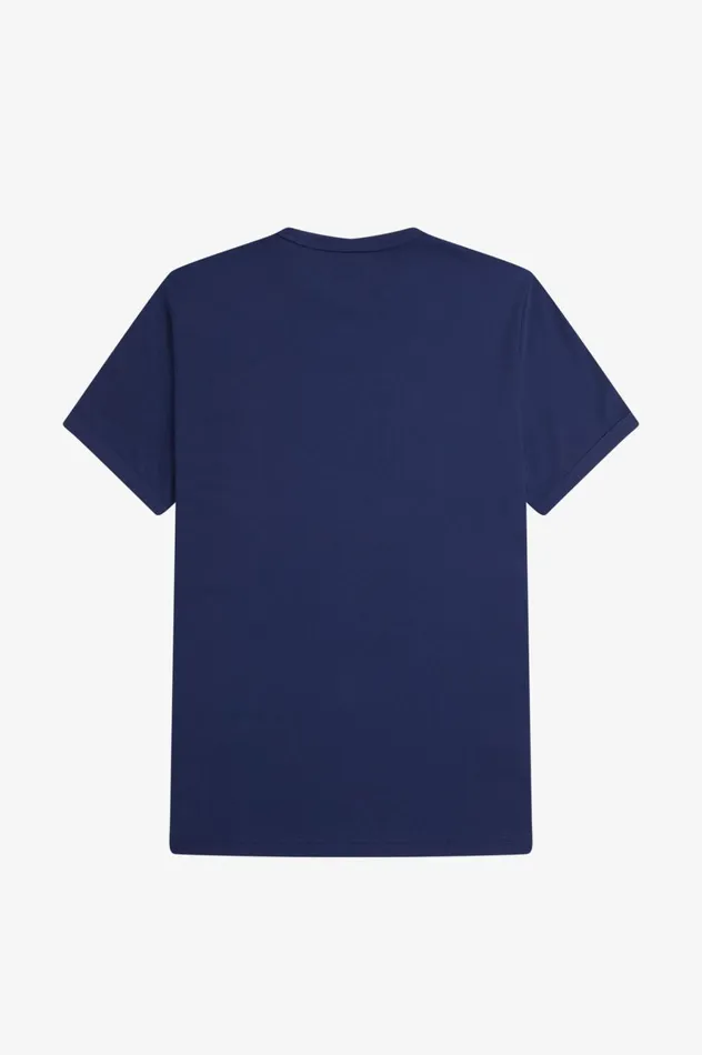 Men Ringer TShirt French Navysnow White Fred Perry TShirts