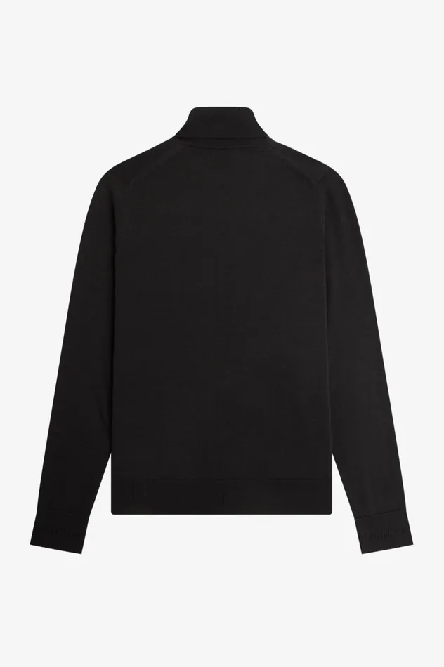 Men Roll Neck Jumper Night Green Fred Perry Knitwear