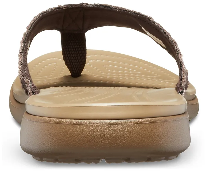 Men Santa Cruz Canvas Flip Espresso Khaki FlipFlops Crocs
