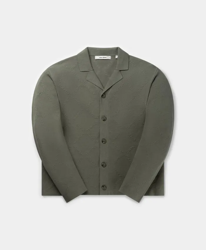 Men Shadown Green Diamond Knit Cardigan Daily Paper Knitwear