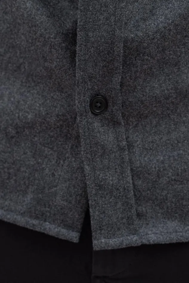 Men Silas Wool Charcoal Melange Norse Projects Overshirts