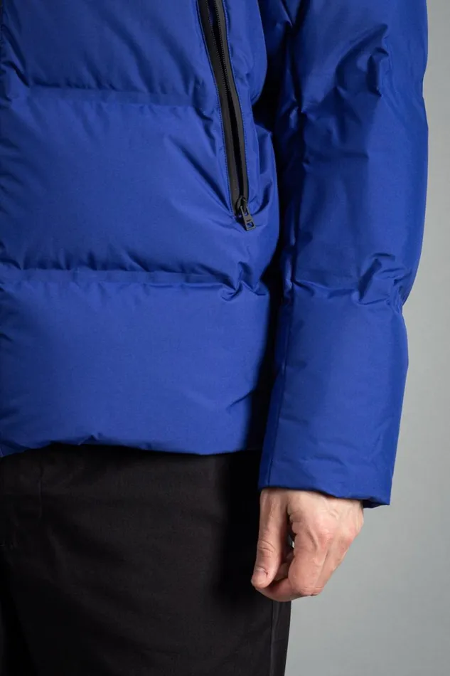 Men Stand Collar Short Down Jacket Pertex Shield Cobalt Blue Norse Projects Outerwear