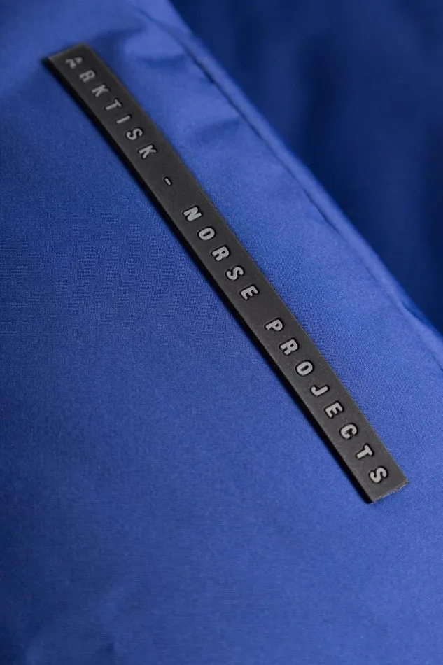 Men Stand Collar Short Down Jacket Pertex Shield Cobalt Blue Norse Projects Outerwear