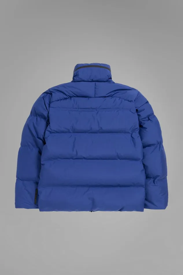 Men Stand Collar Short Down Jacket Pertex Shield Cobalt Blue Norse Projects Outerwear