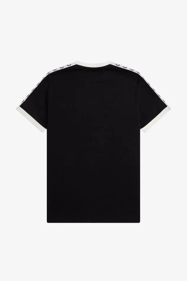 Men Taped Ringer TShirt Black Fred Perry TShirts