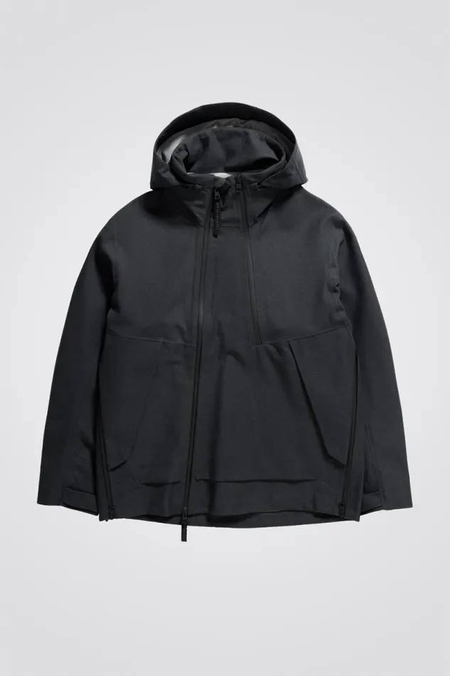 Men Textured Twill GoreTex 3L Stand Collar Jacket Charcoal Grey Norse Projects Outerwear Men Textured Twill GoreTex 3L Stand Collar Jacket Charcoal Grey Norse Projects Outerwear