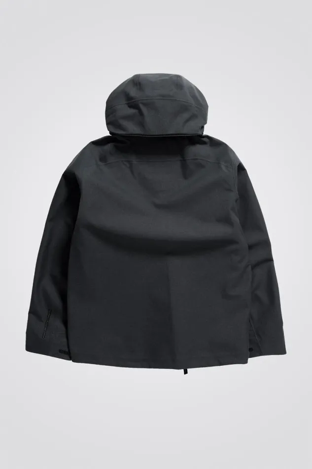 Men Textured Twill GoreTex 3L Stand Collar Jacket Charcoal Grey Norse Projects Outerwear