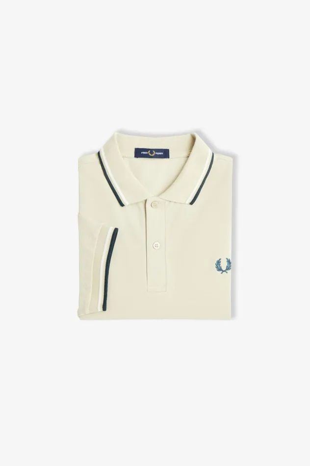 Men The ShirtM3600 Light Oystersnow Whitepetrol Blue Fred Perry The Fred Perry Shirt