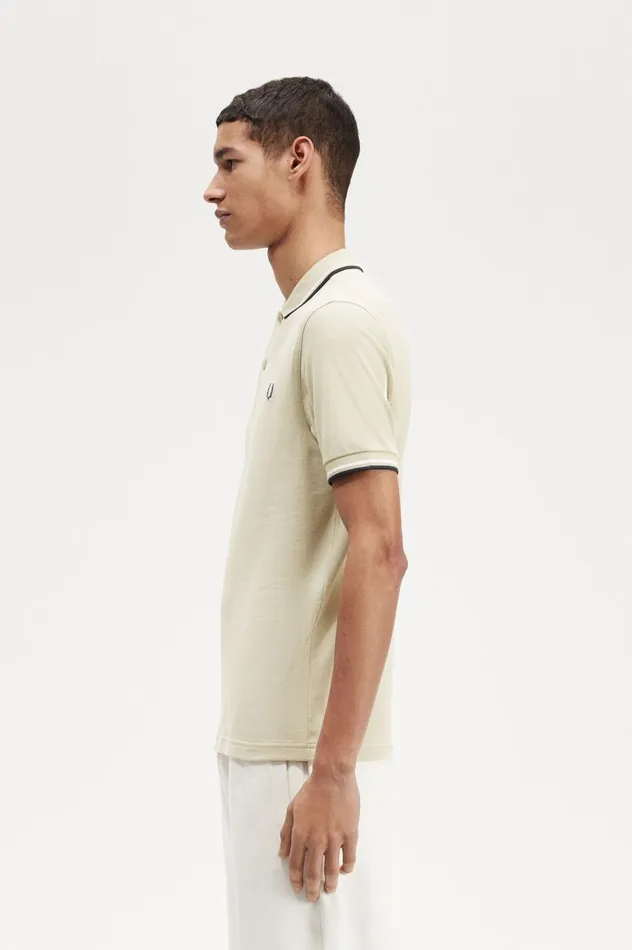 Men The ShirtM3600 Light Oystersnow Whitepetrol Blue Fred Perry The Fred Perry Shirt