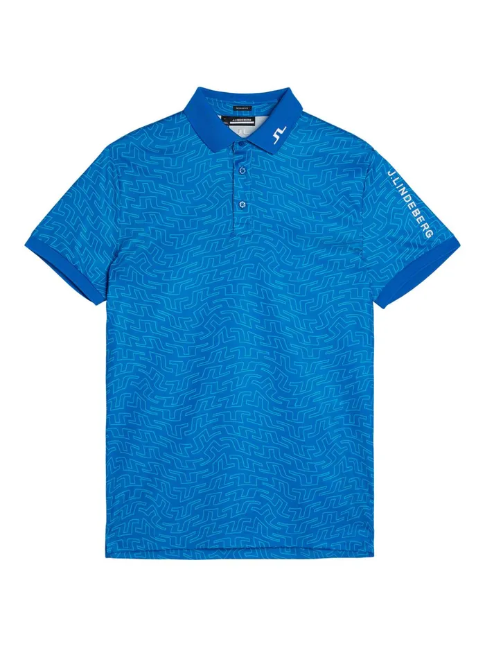 Men Tour Tech Reg Fit Print Polo Lapis Outline Bridge Swirl JLindeberg Polo Shirts Men Tour Tech Reg Fit Print Polo Lapis Outline Bridge Swirl JLindeberg Polo Shirts