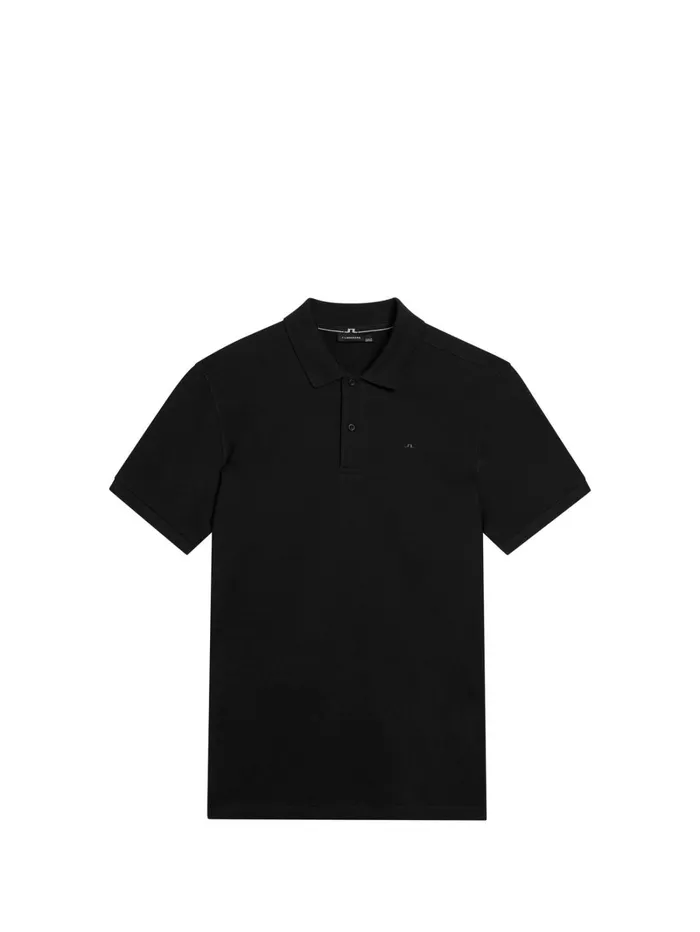 Men Troy Pique Polo Shirt Black JLindeberg Polo Shirts Men Troy Pique Polo Shirt Black JLindeberg Polo Shirts