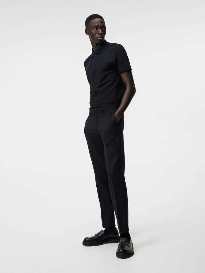 Men Troy Pique Polo Shirt Black JLindeberg Polo Shirts Men Troy Pique Polo Shirt Black JLindeberg Polo Shirts