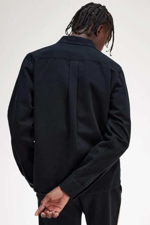 Men Twill Overshirt Black Fred Perry Overshirts