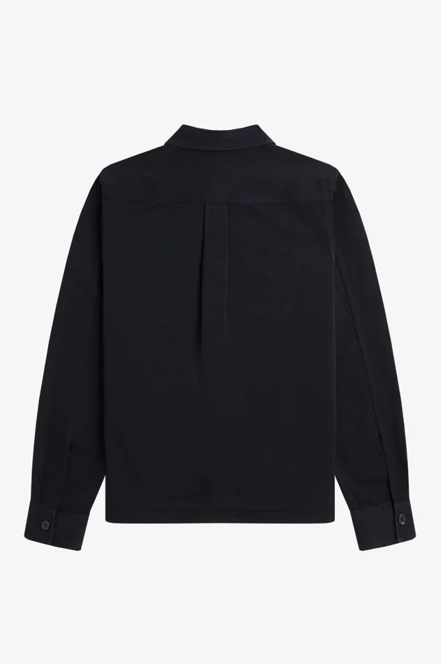 Men Twill Overshirt Black Fred Perry Overshirts