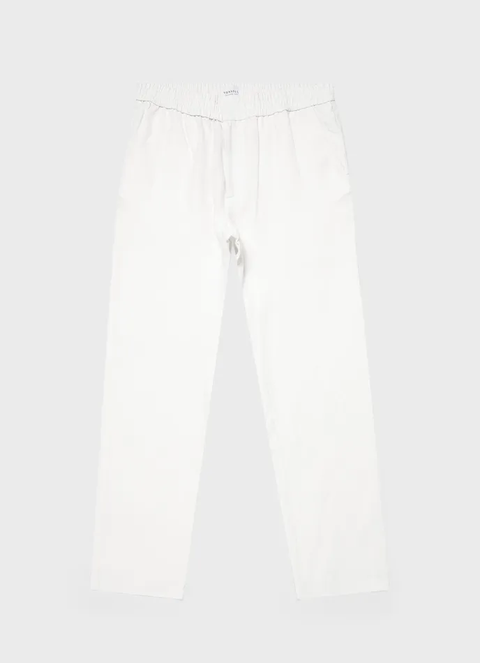 Men ussunspel Linen Drawstring Trouser White Pants