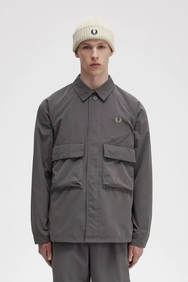 Men Utility Overshirt Gunmetal Fred Perry Overshirts