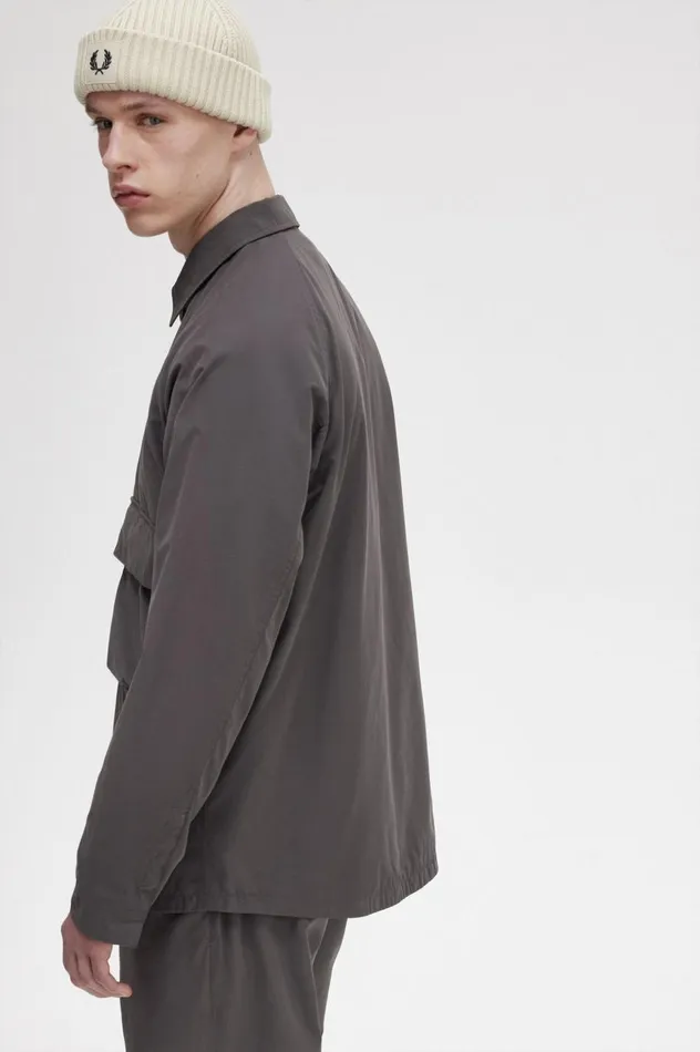 Men Utility Overshirt Gunmetal Fred Perry Overshirts
