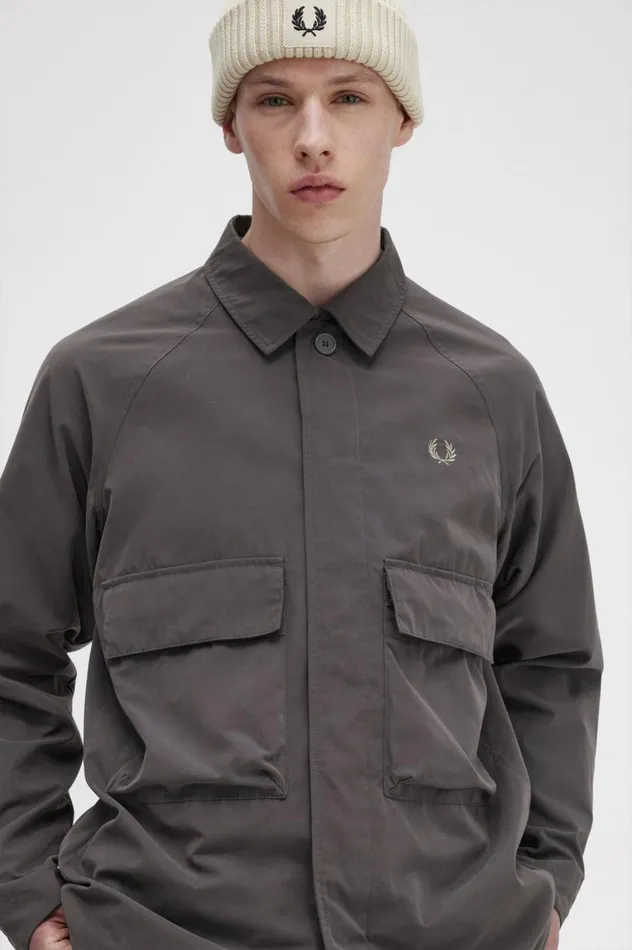 Men Utility Overshirt Gunmetal Fred Perry Overshirts