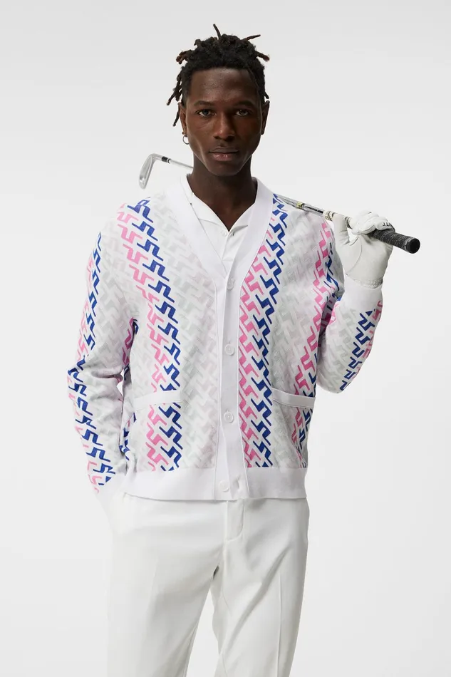 Men Vice Knitted Sweater Pink Painted Bridge JLindeberg Knitwear