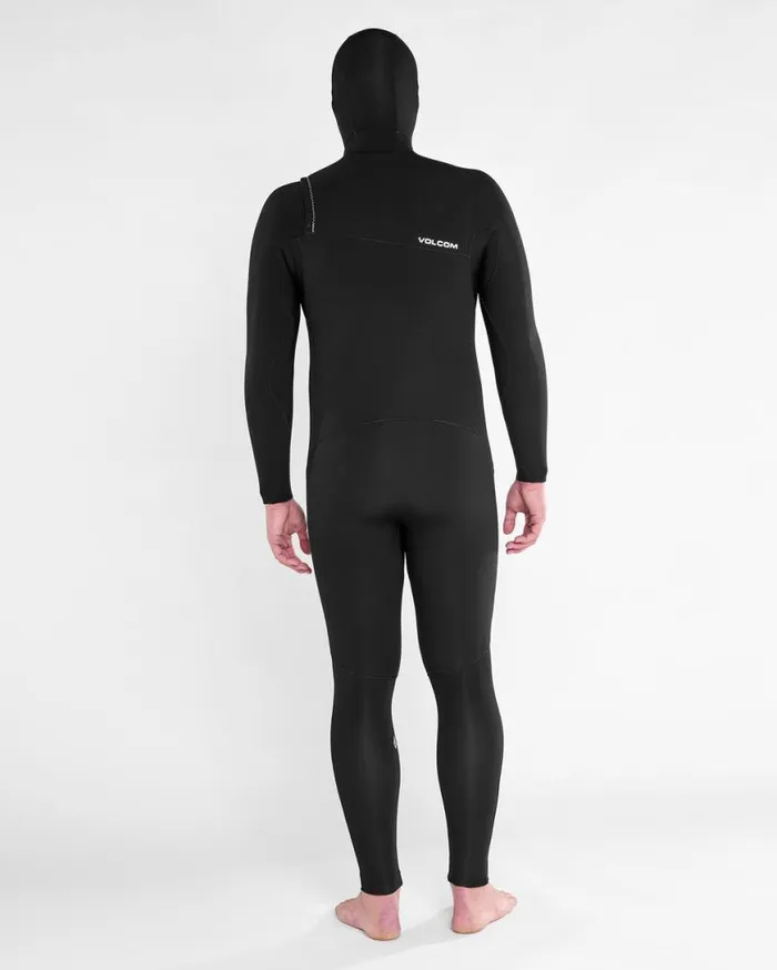Mens Modulator 43mm Hooded Chestzip Fullsuit 8211 Black Mens Volcom Wetsuits