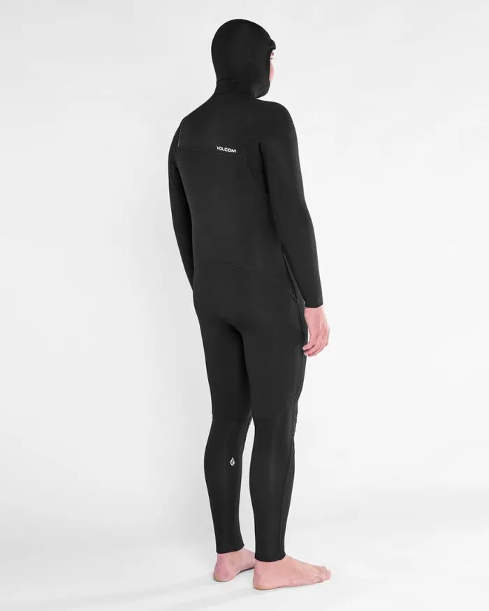 Mens Modulator 43mm Hooded Chestzip Fullsuit 8211 Black Mens Volcom Wetsuits