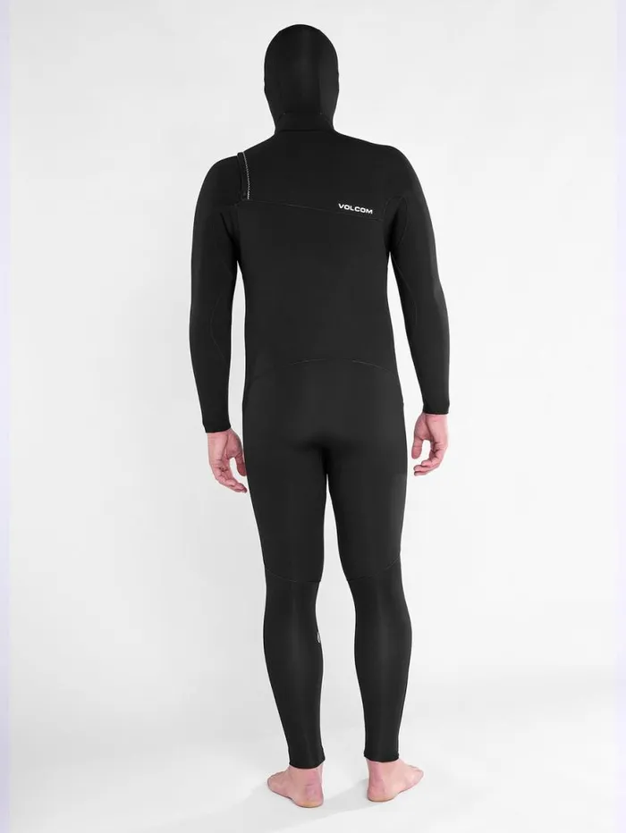 Mens Modulator 43mm Hooded Chestzip Fullsuit 8211 Black Mens Volcom Wetsuits