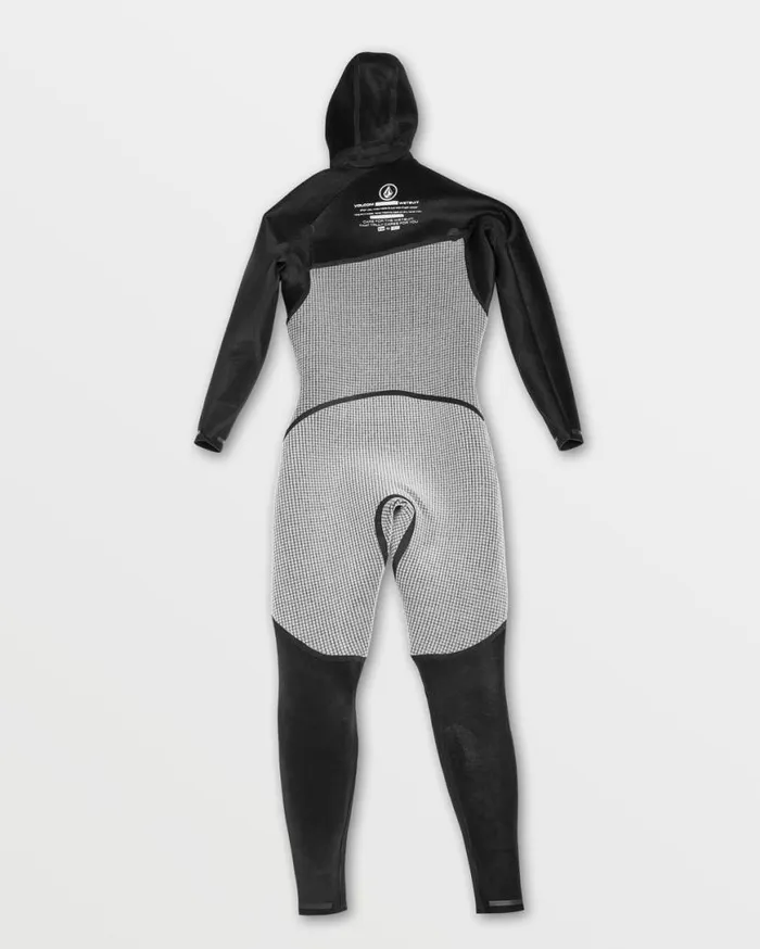 Mens Modulator 43mm Hooded Chestzip Fullsuit 8211 Black Mens Volcom Wetsuits