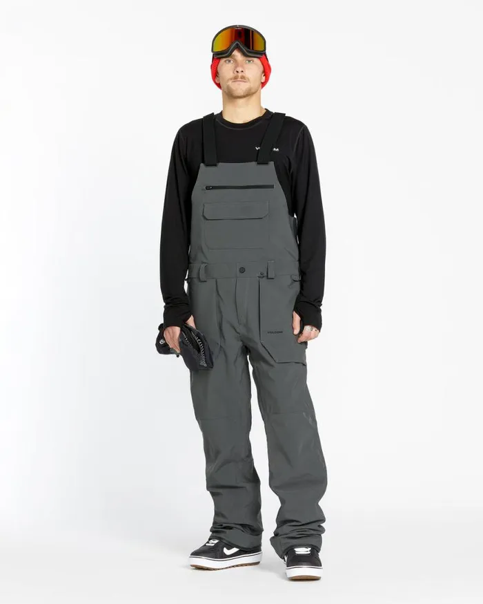 Mens Roan Bib Overalls 8211 Charcoal Mens Volcom Pants