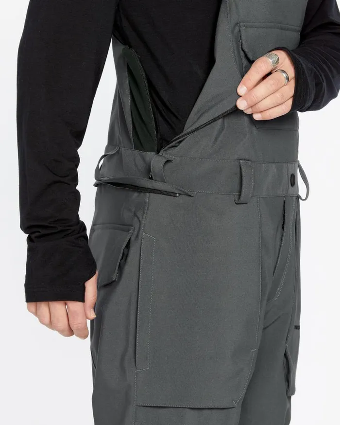 Mens Roan Bib Overalls 8211 Charcoal Mens Volcom Pants