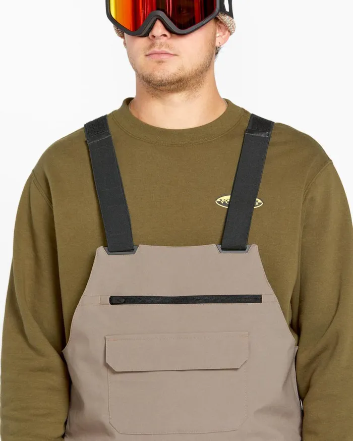 Mens Roan Bib Overalls 8211 Chestnut Brown Mens Volcom Pants