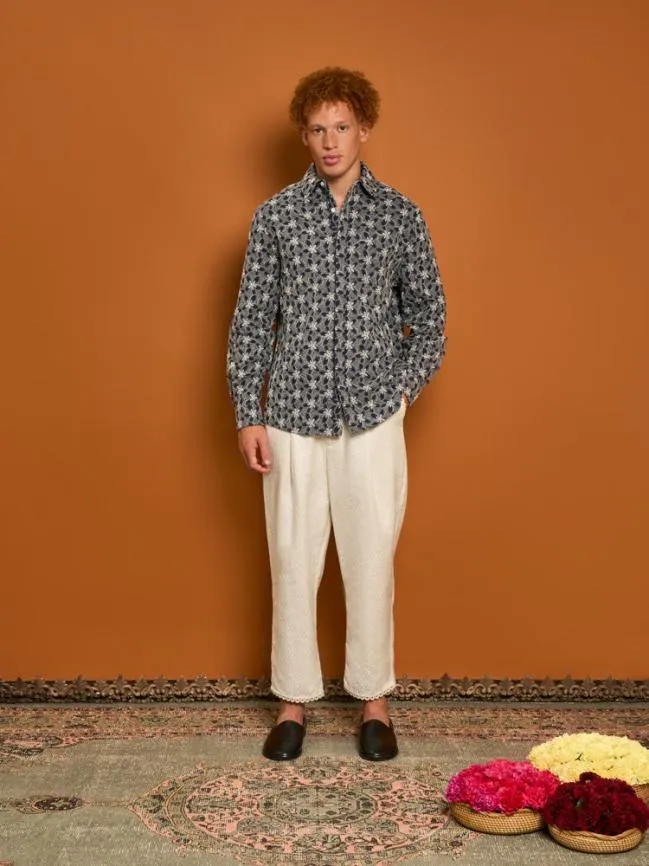 Menswear Penny Embroidered Shirt Blue Navy Sister Jane Menswear Penny Embroidered Shirt Blue Navy Sister Jane