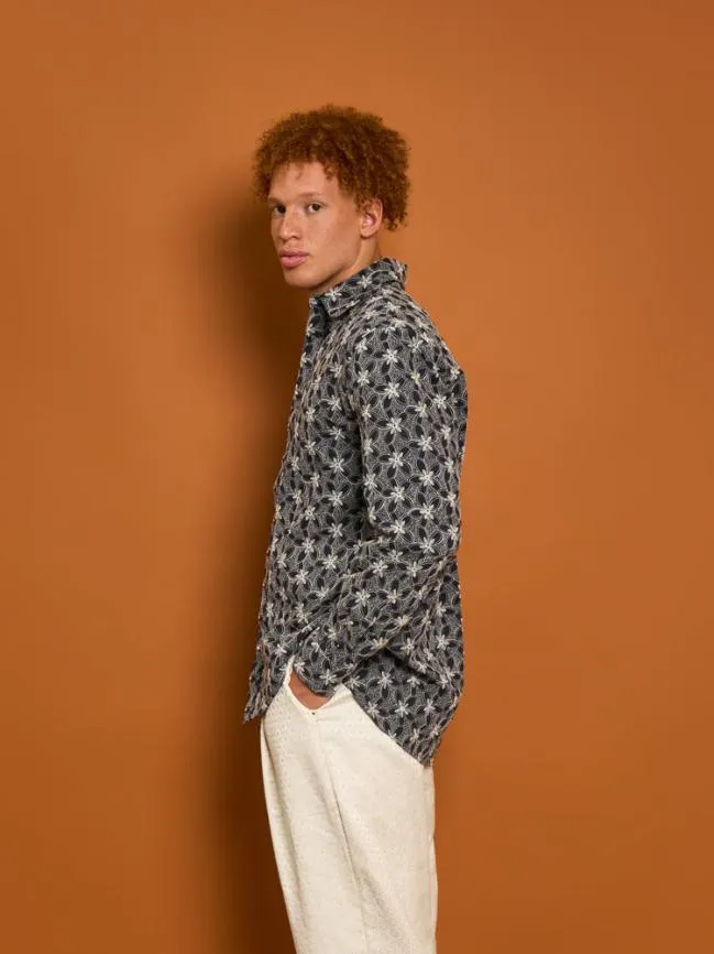Menswear Penny Embroidered Shirt Blue Navy Sister Jane Menswear Penny Embroidered Shirt Blue Navy Sister Jane