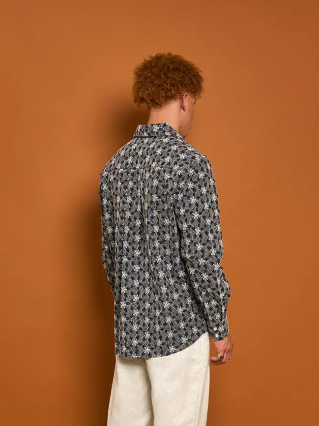 Menswear Penny Embroidered Shirt Blue Navy Sister Jane Menswear Penny Embroidered Shirt Blue Navy Sister Jane