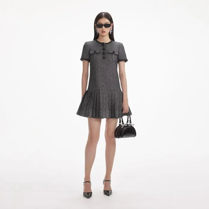 Metallic Boucle Mini Dress Women Self Portrait Dresses