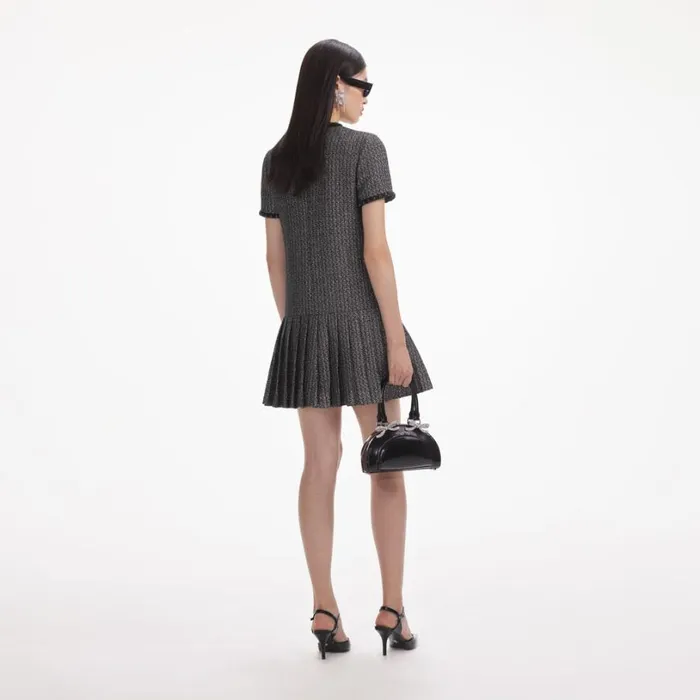 Metallic Boucle Mini Dress Women Self Portrait Dresses Metallic Boucle Mini Dress Women Self Portrait Dresses