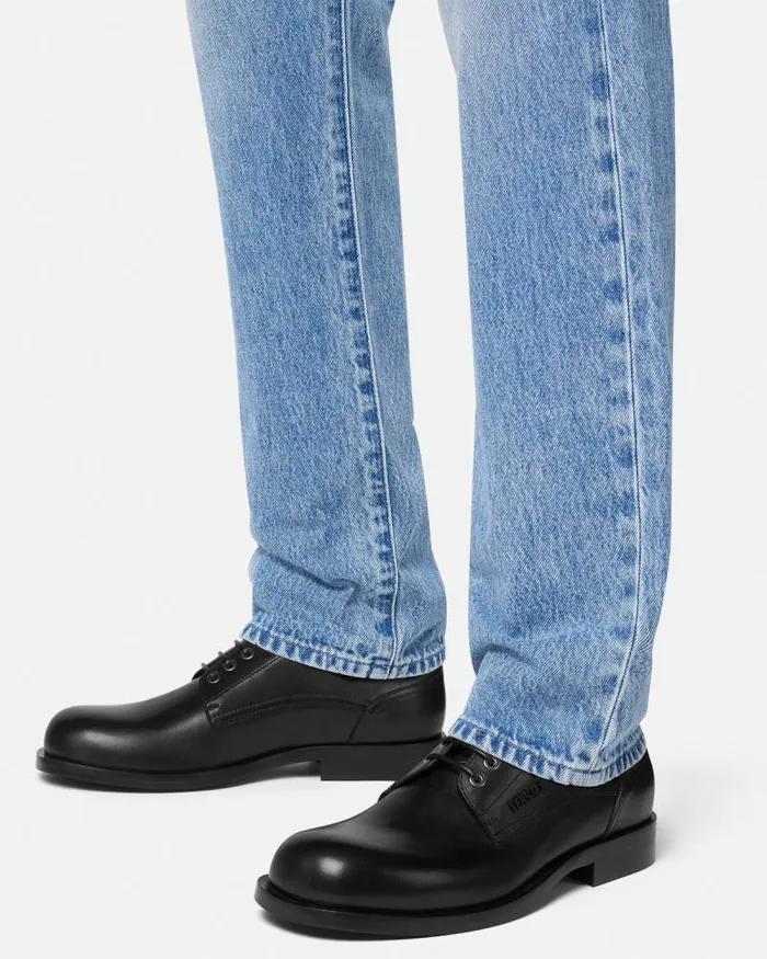 Metropoli Derby Shoes Black Men Versace Derby Shoes