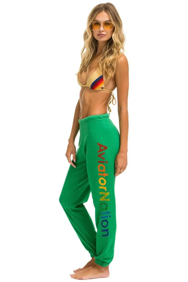 Miami Sweatpants 8211 Kelly Green Women Aviator Nation Sweatpants