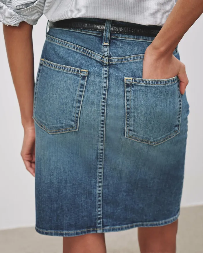 MICAH DENIM SKIRT Classic Wash Women Nili Lotan Dresses and Skirts